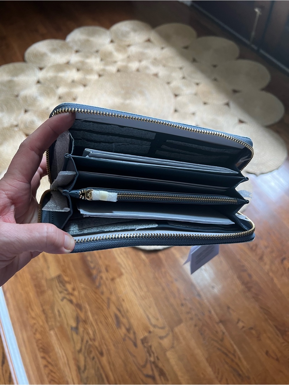 Coach Outlet Long Zip Around Wallet In Loved Denim - Picture 6 of 7
